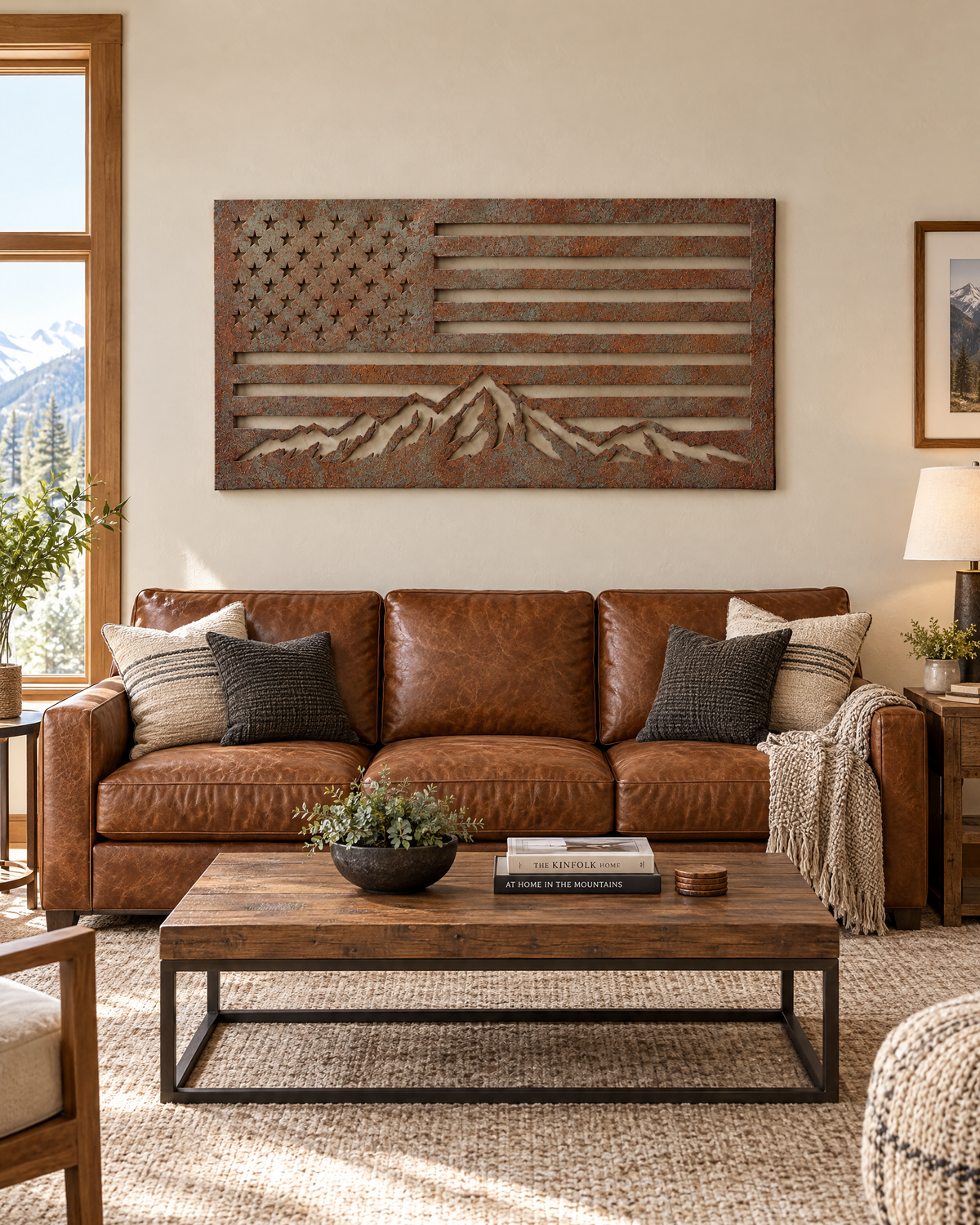 The Standard in the 72 x 36 inch size shown above a full sofa